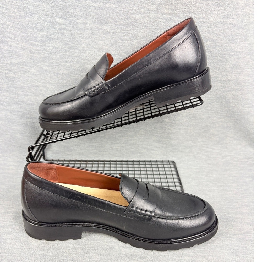 Samuel Hubbard Tailored Traveler Loafers Womens 8M Black Leather Penny Comfort - Picture 2 of 12